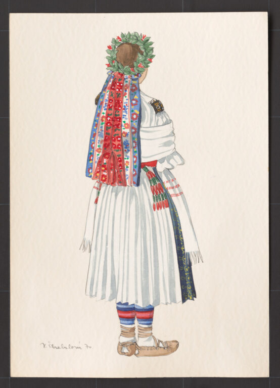 Kresba – odev mladuchy na sobáš