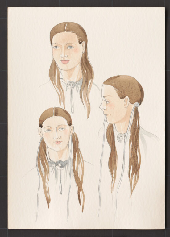 Kresba – účes ženský – postup česania