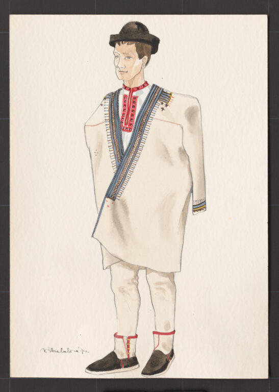 Kresba – muž v kabanici