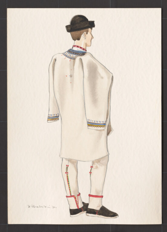 Kresba – muž v kabanici