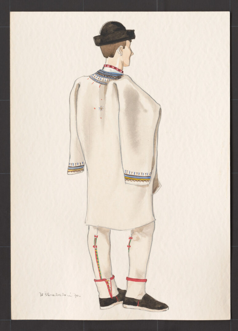 Kresba – muž v kabanici