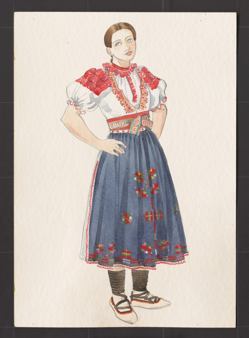 Kresba – odev dievčenský sviatočný