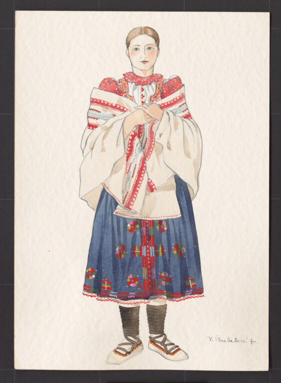 Kresba – odev dievčenský sviatočný