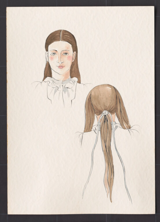 Kresba – účes ženský – postup česania