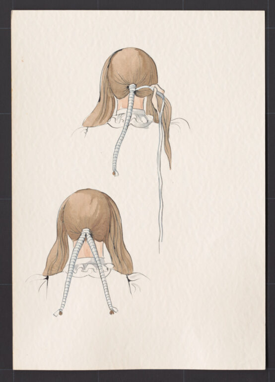 Kresba – účes ženský – postup česania – pokračovanie