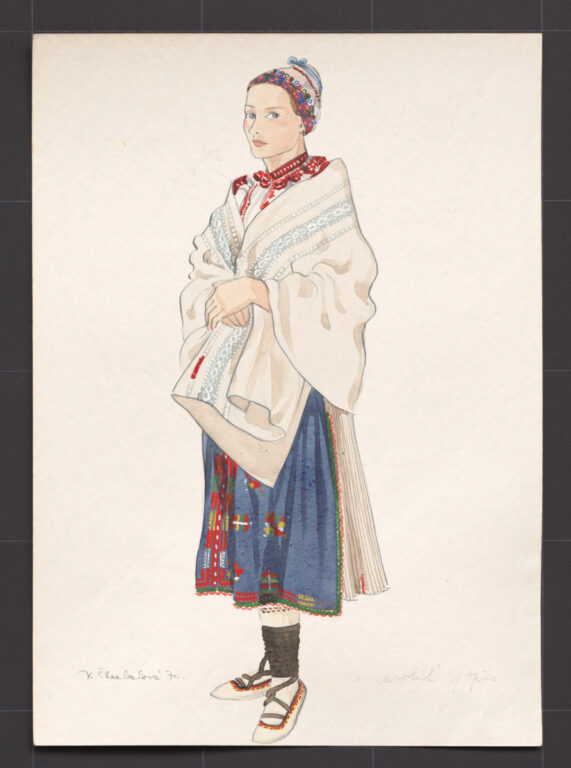 Kresba – odev ženský smútočný