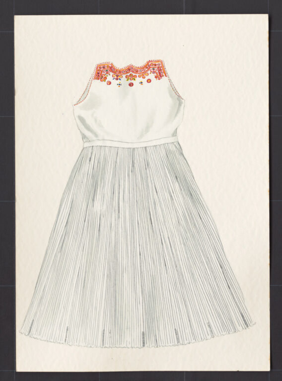 Kresba – sukňa so živôtikom – sviatočná