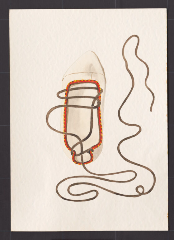 Kresba – papuča ženská