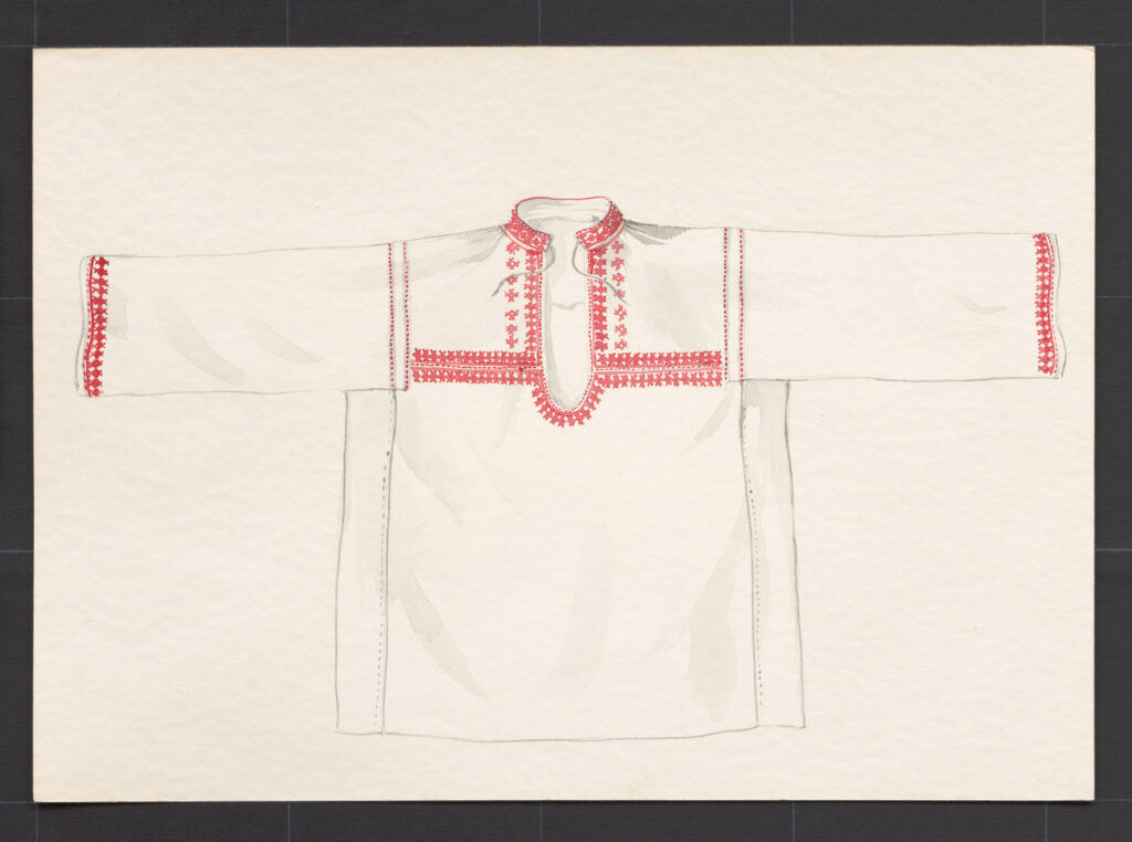 Kresba – košeľa mužská – starší typ