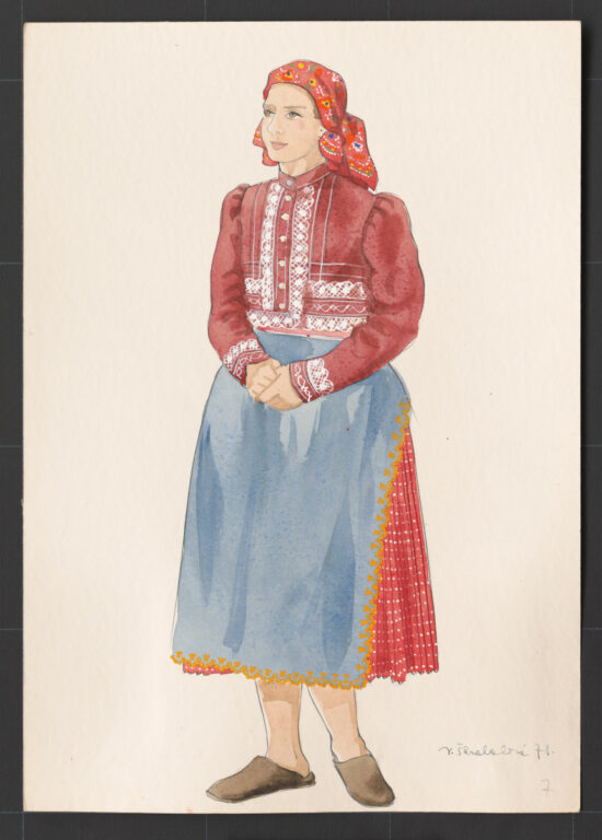 Kresba – odev ženský polosviatočný