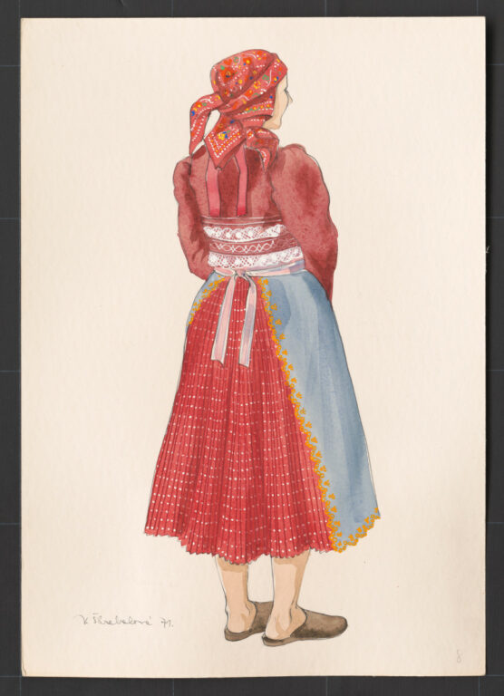 Kresba – odev ženský polosviatočný