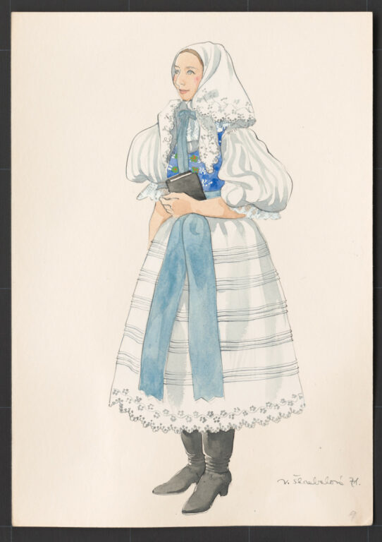 Kresba – odev dievčenský sviatočný