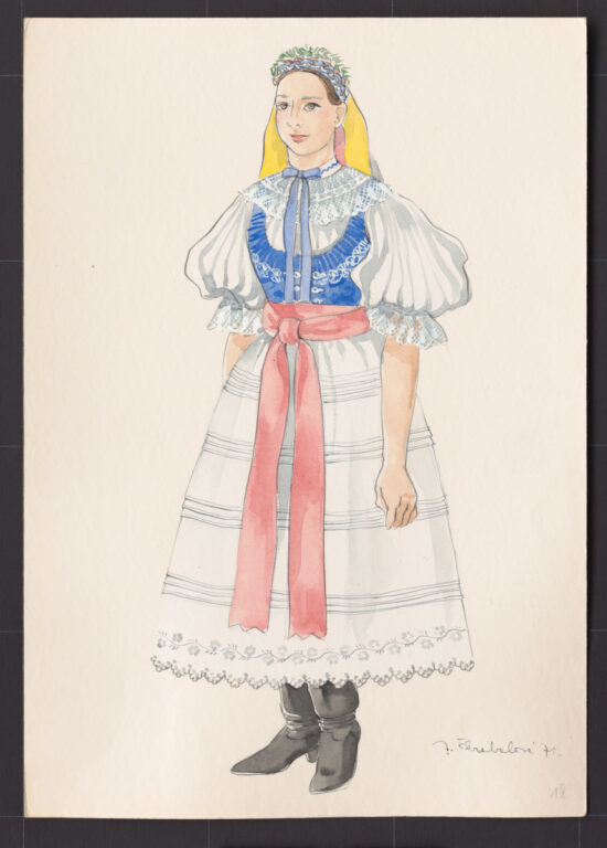 Kresba – odev mladuchy na sobáš