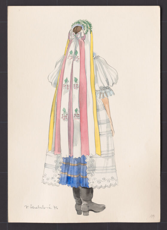 Kresba – odev mladuchy na sobáš