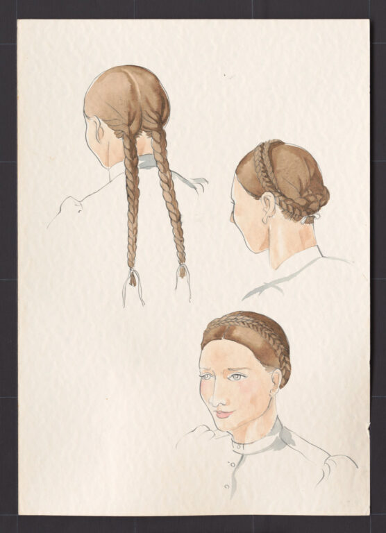 Kresba – účes ženský  – postup česania