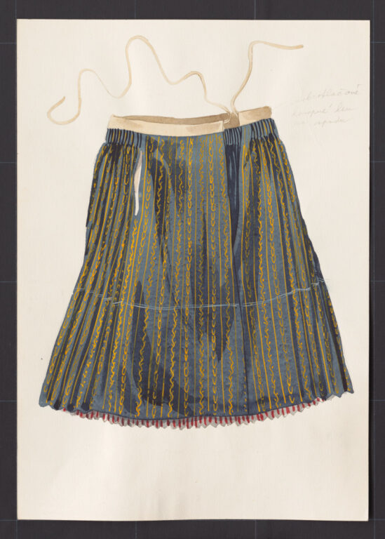 Kresba – sukňa modrotlačová