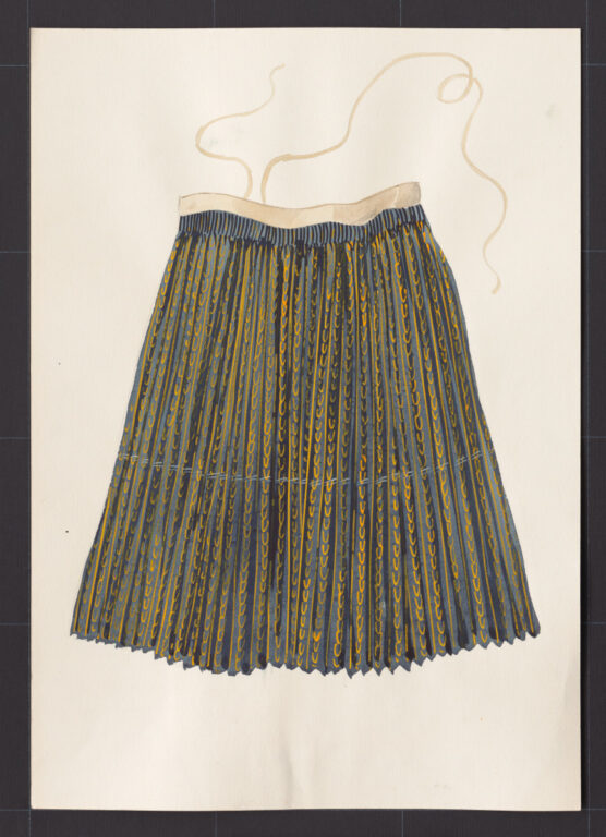 Kresba – sukňa modrotlačová