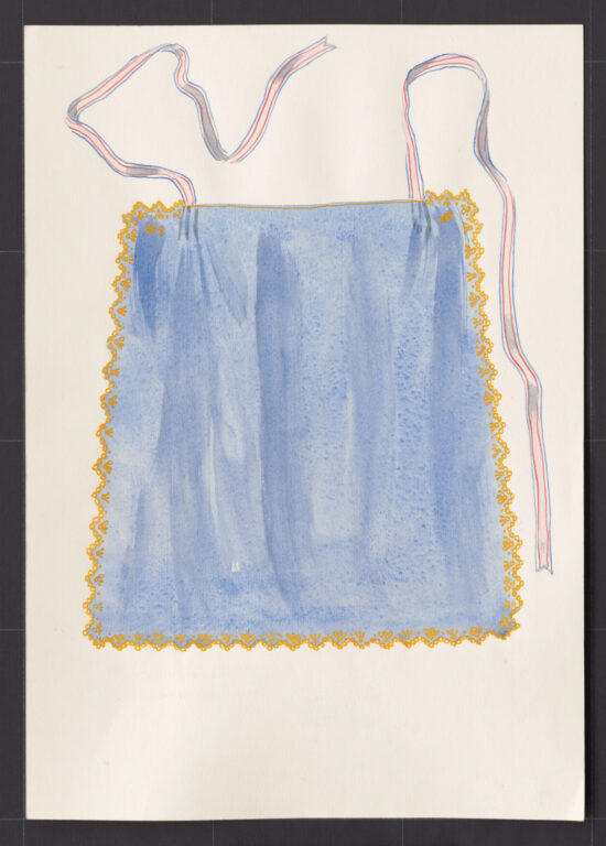 Kresba – zástera sviatočná modrá