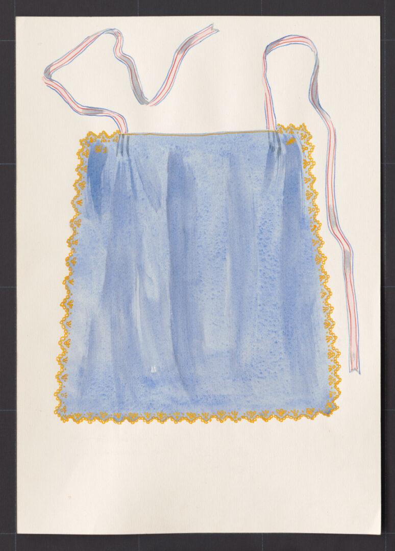 Kresba – zástera sviatočná modrá