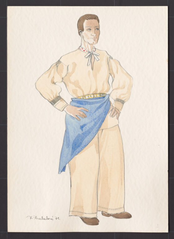 Kresba – odev mládenca na tanec