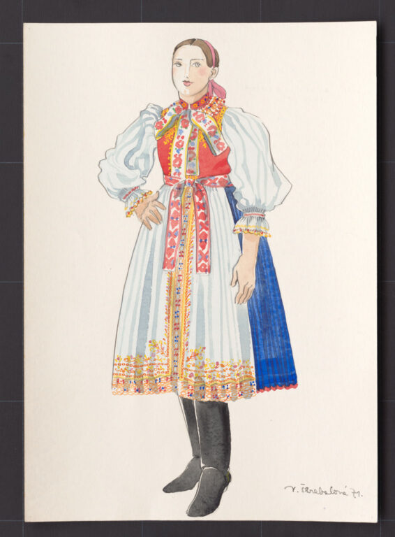 Kresba – odev dievčenský sviatočný