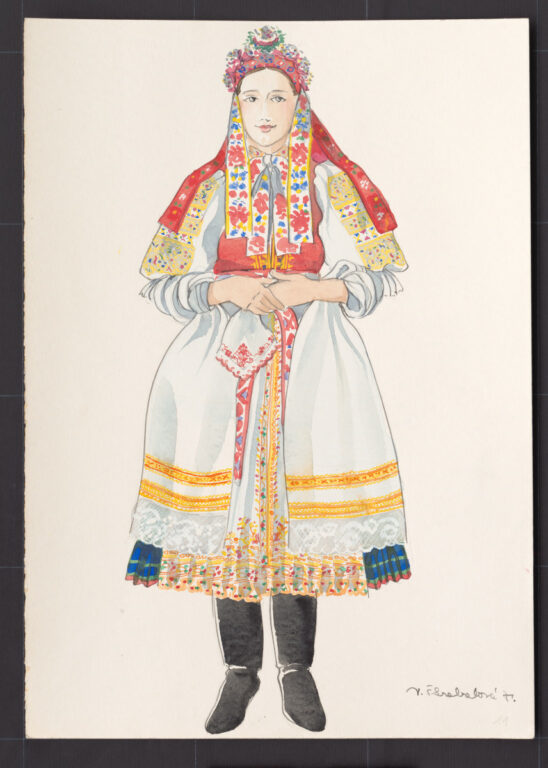 Kresba – odev mladuchy na sobáš