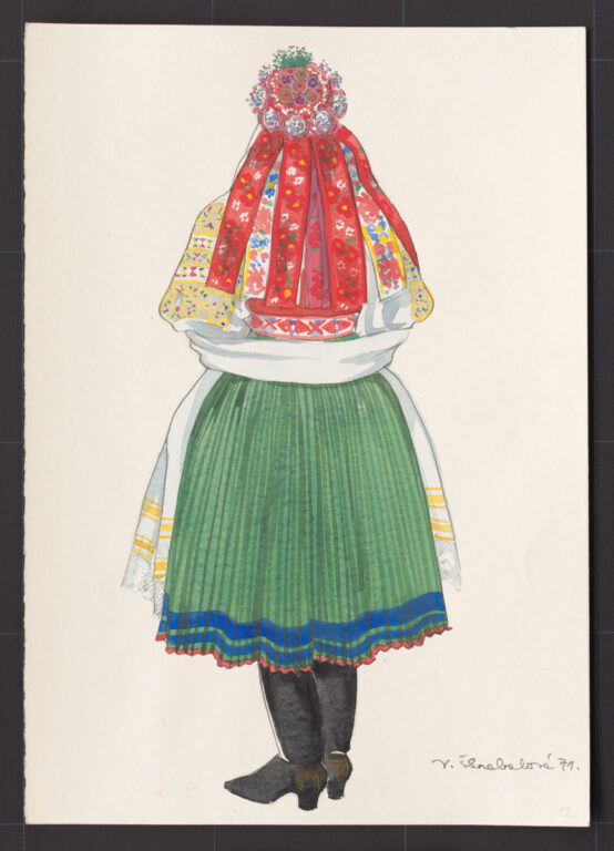 Kresba – odev mladuchy na sobáš