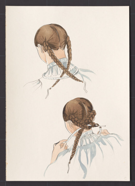 Kresba – účes ženský – postup česania