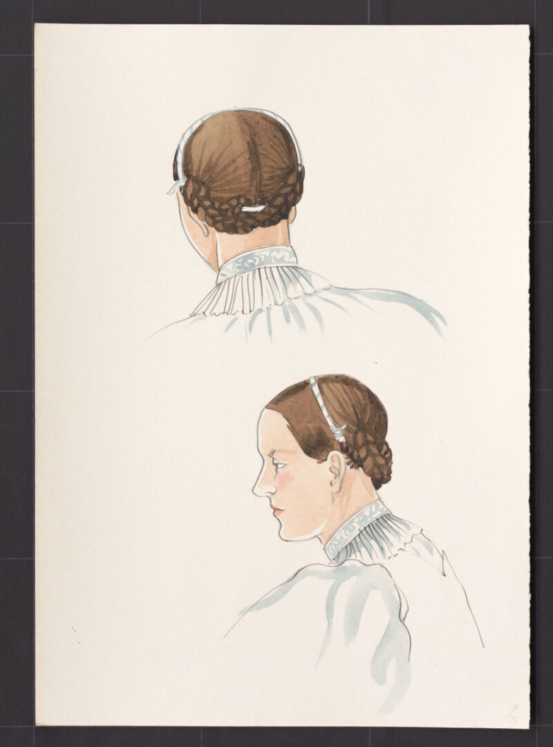 Kresba – účes ženský- postup česania – pokračovanie