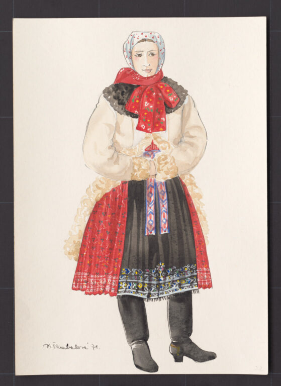 Kresba – odev ženský zimný sviatočný