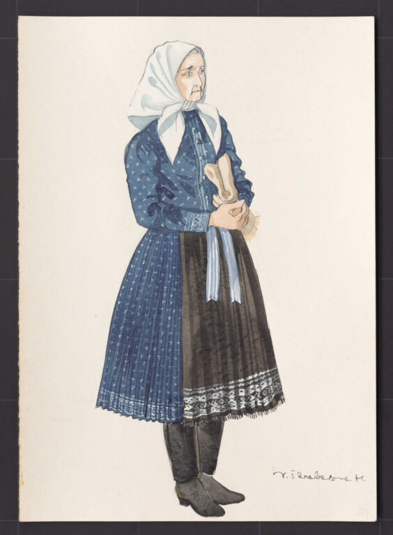 Kresba – odev sviatočný pre staršie ženy