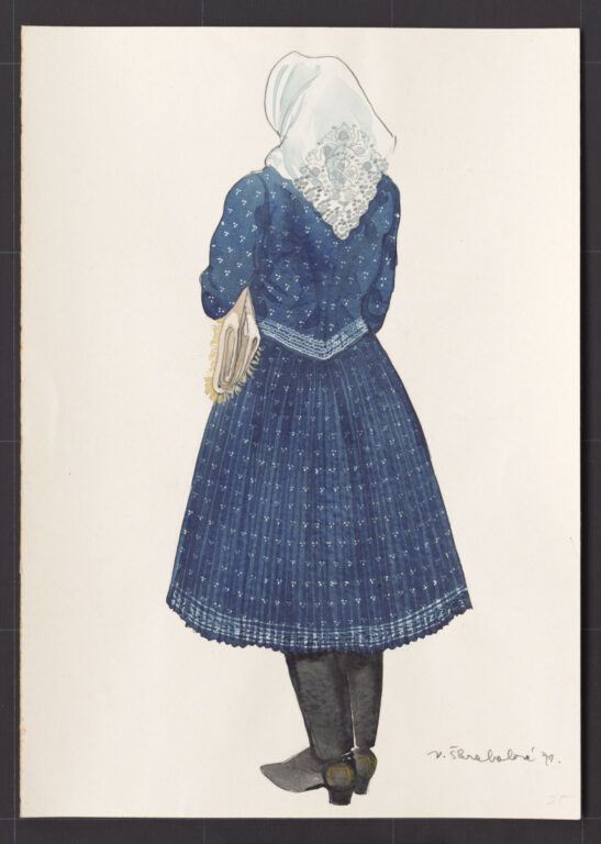 Kresba – odev žensky sviatočný pre staršiu ženu