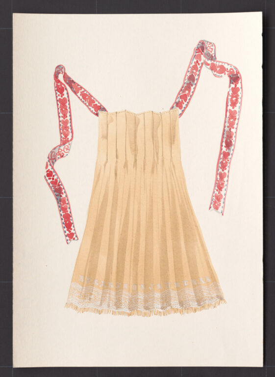 Kresba – zástera ženská pracovná