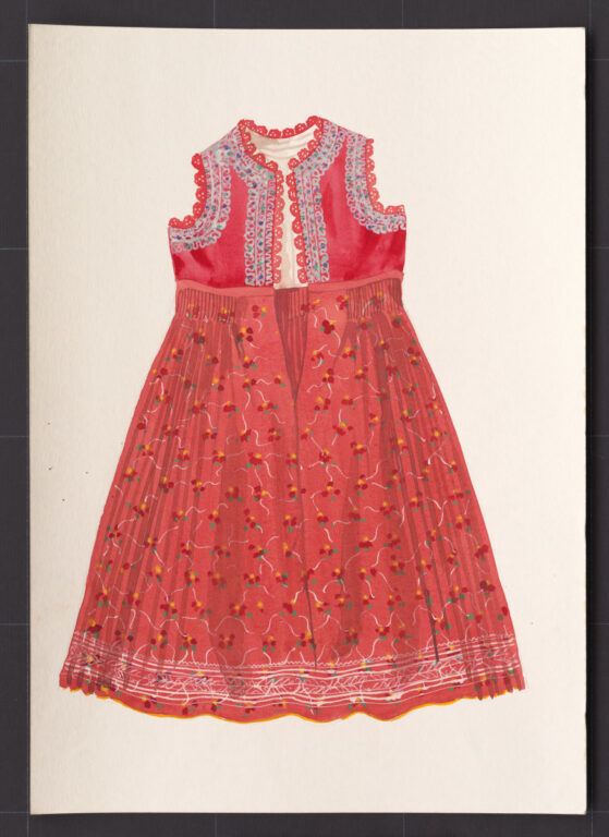 Kresba – sukňa so živôtikom – kartúnová