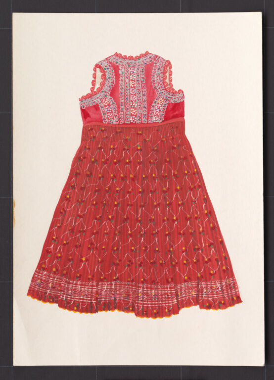 Kresba – sukňa so živôtikom – kartúnová