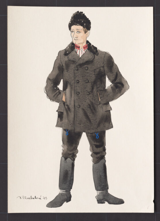 Kresba – odev mužský sviatočný zimný