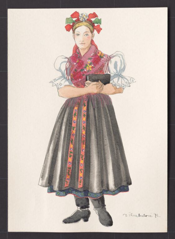 Kresba – odev dievčenský sviatočný