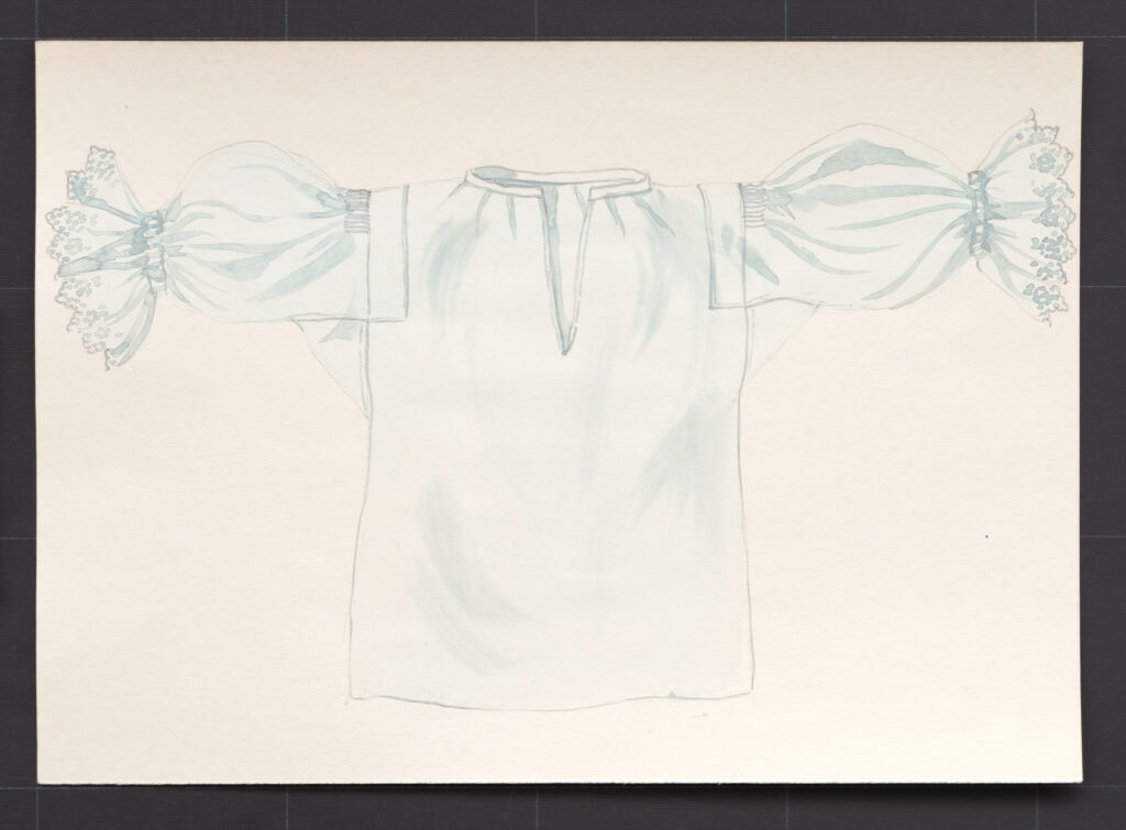 Kresba – košeľa ženská sviatočná