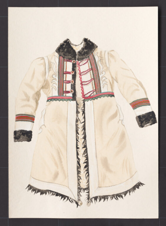 Kresba – kožuch ženský biely