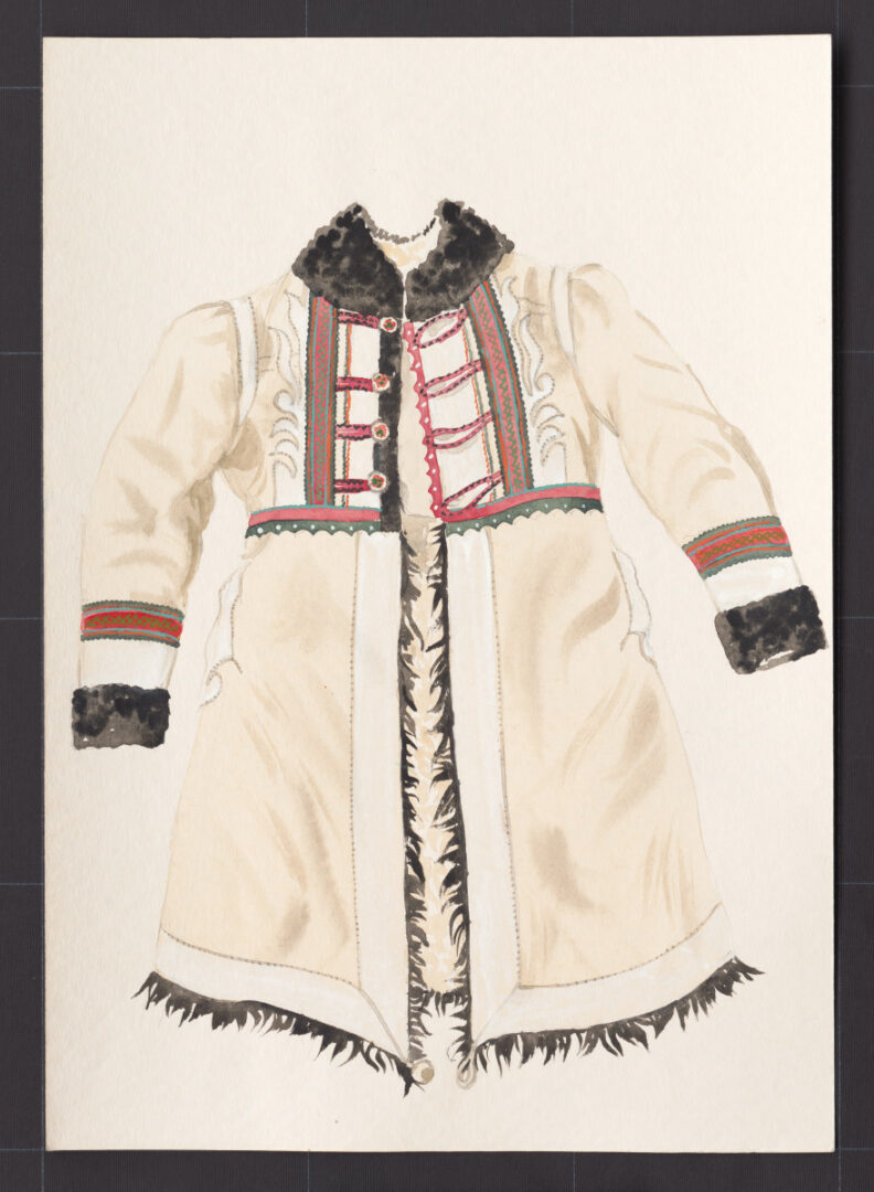 Kresba – kožuch ženský biely