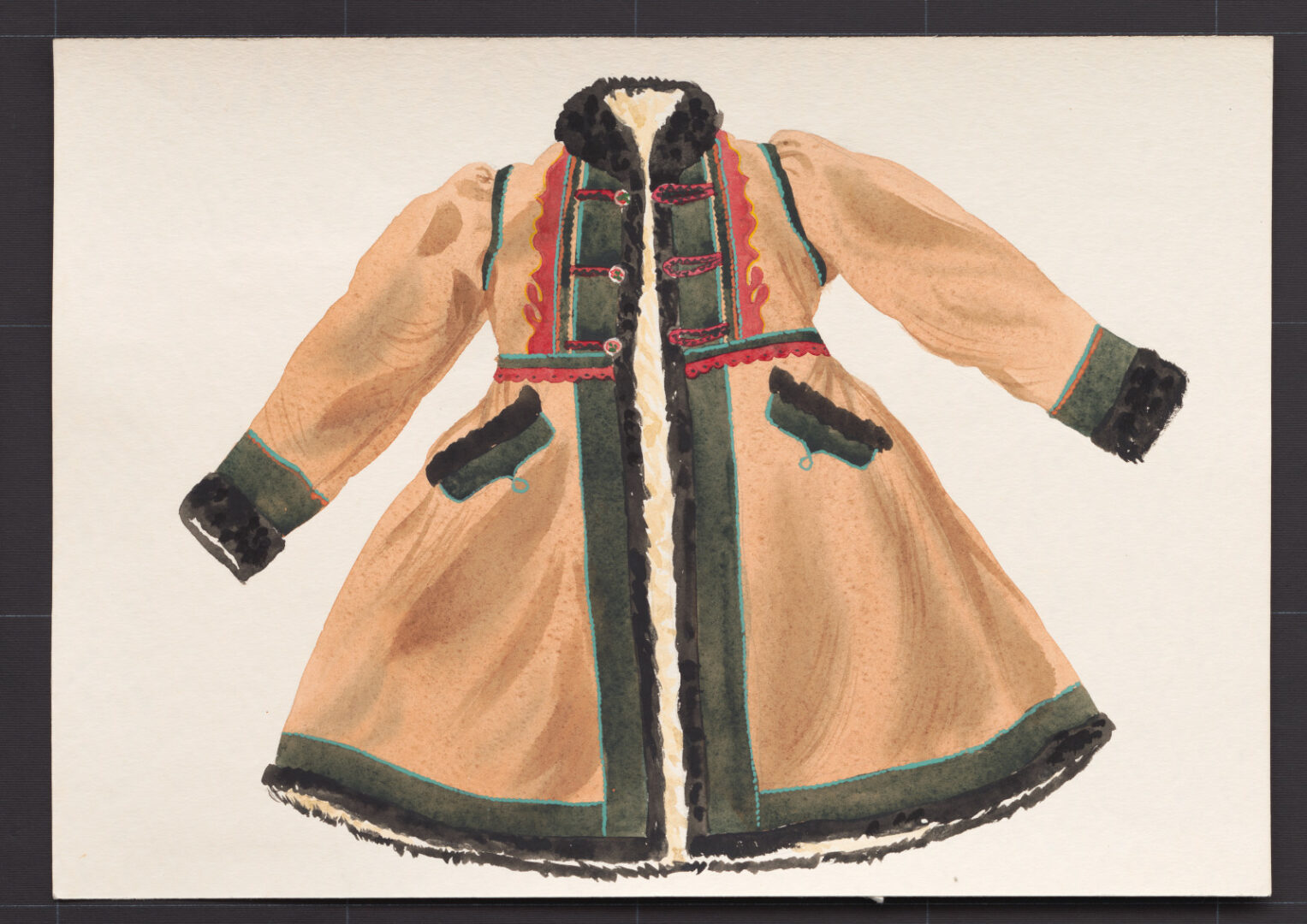 Kresba – kožuch ženský hnedý