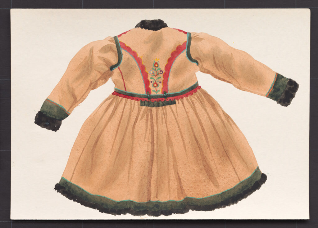 Kresba – kožuch ženský hnedý