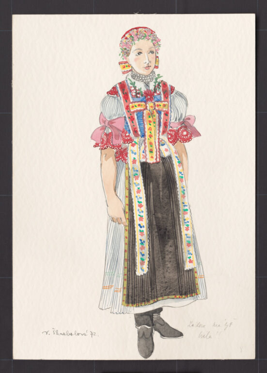 Kresba – odev mladuchy na sobáš