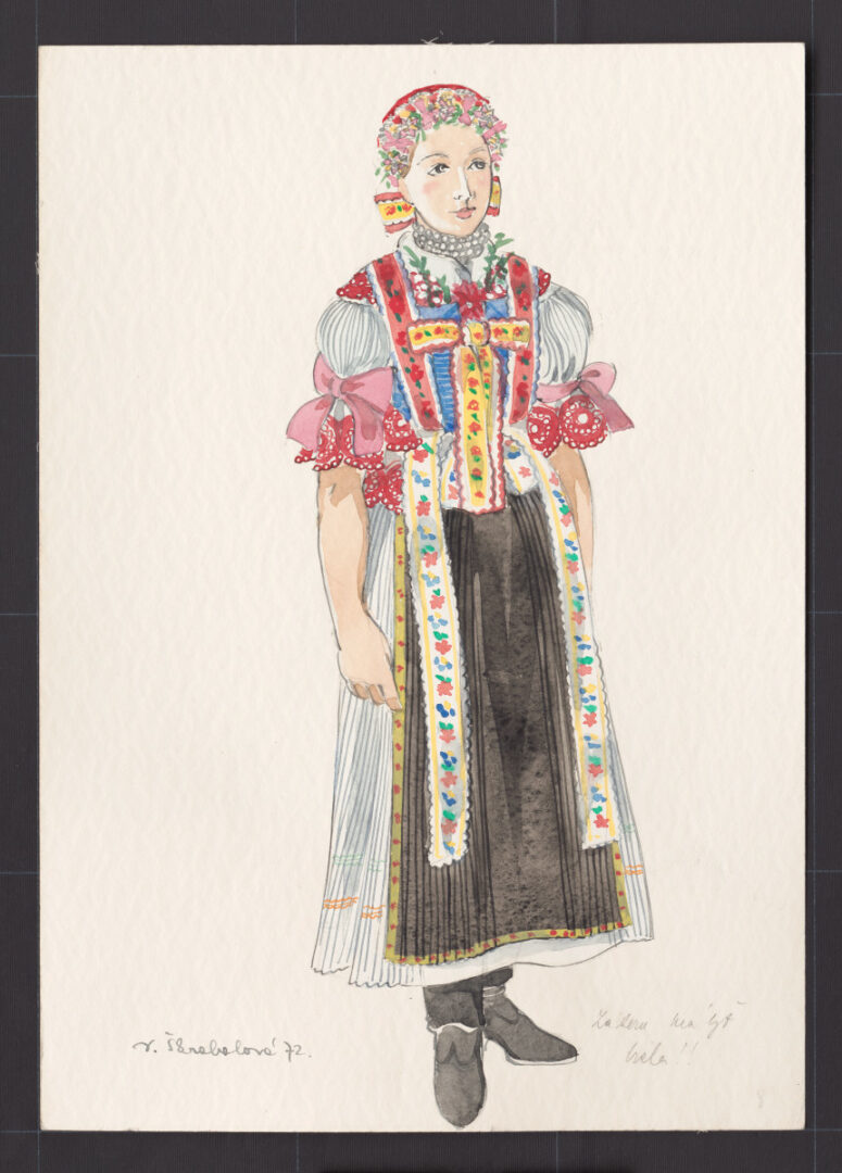 Kresba – odev mladuchy na sobáš