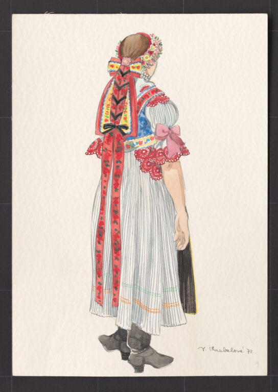 Kresba – odev mladuchy na sobáš