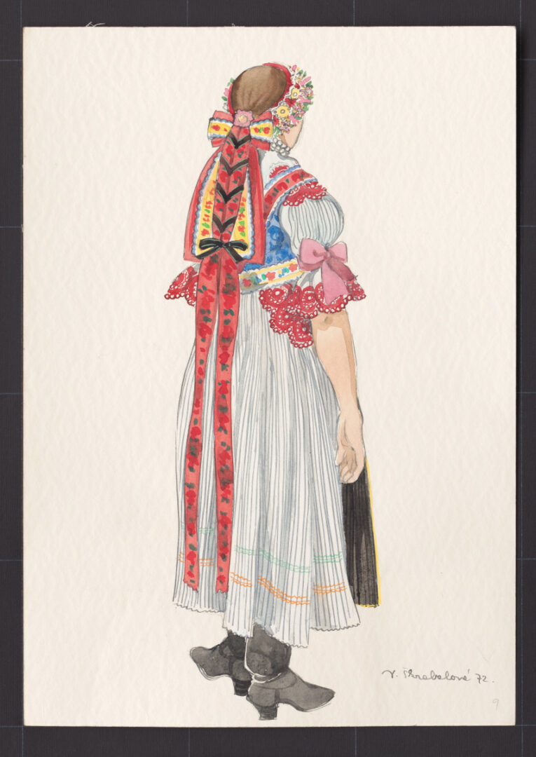 Kresba – odev mladuchy na sobáš