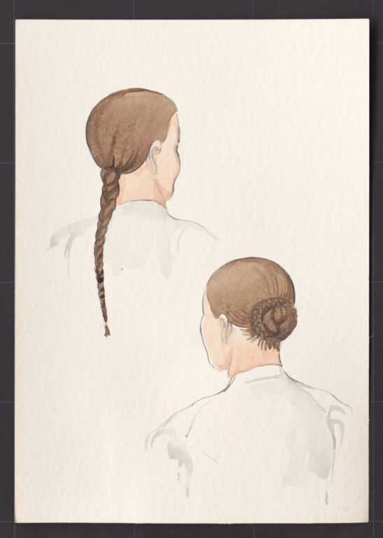 Kresba – účes ženský – postup česania