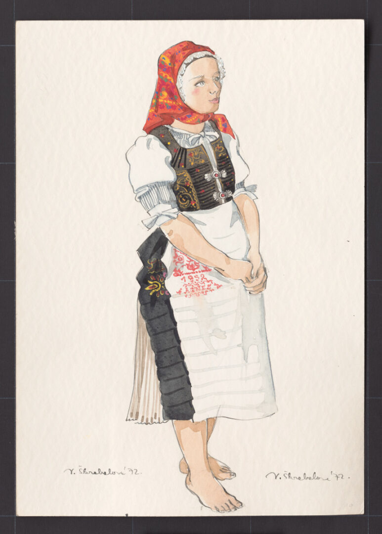 Kresba – odev ženský polosviatočný