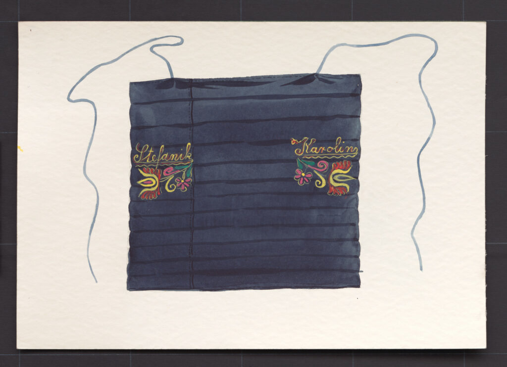 Kresba – zástera ženská