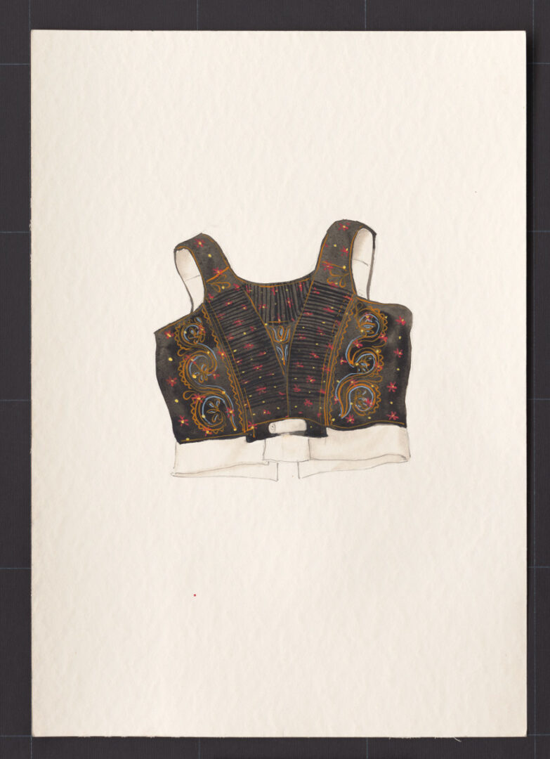 Kresba – živôtik ženský zamatový